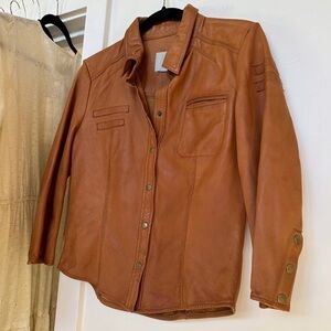 DOMA 100% Genuine Real Leather Shirt Jacket Shacket Small S